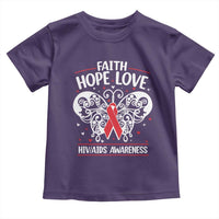 Red Ribbon Faith Hope Love Toddler T Shirt World AIDS Day Gift - Wonder Print Shop
