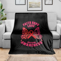 Faith Hope Love HIV Butterfly Throw Blanket Awareness Month Gift - Wonder Print Shop