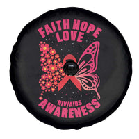 Faith Hope Love HIV Butterfly Spare Tire Cover Awareness Month Gift - Wonder Print Shop