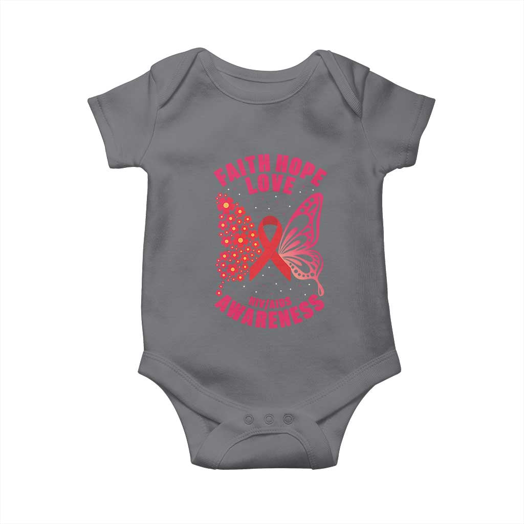 Faith Hope Love HIV Butterfly Baby Onesie Awareness Month Gift - Wonder Print Shop