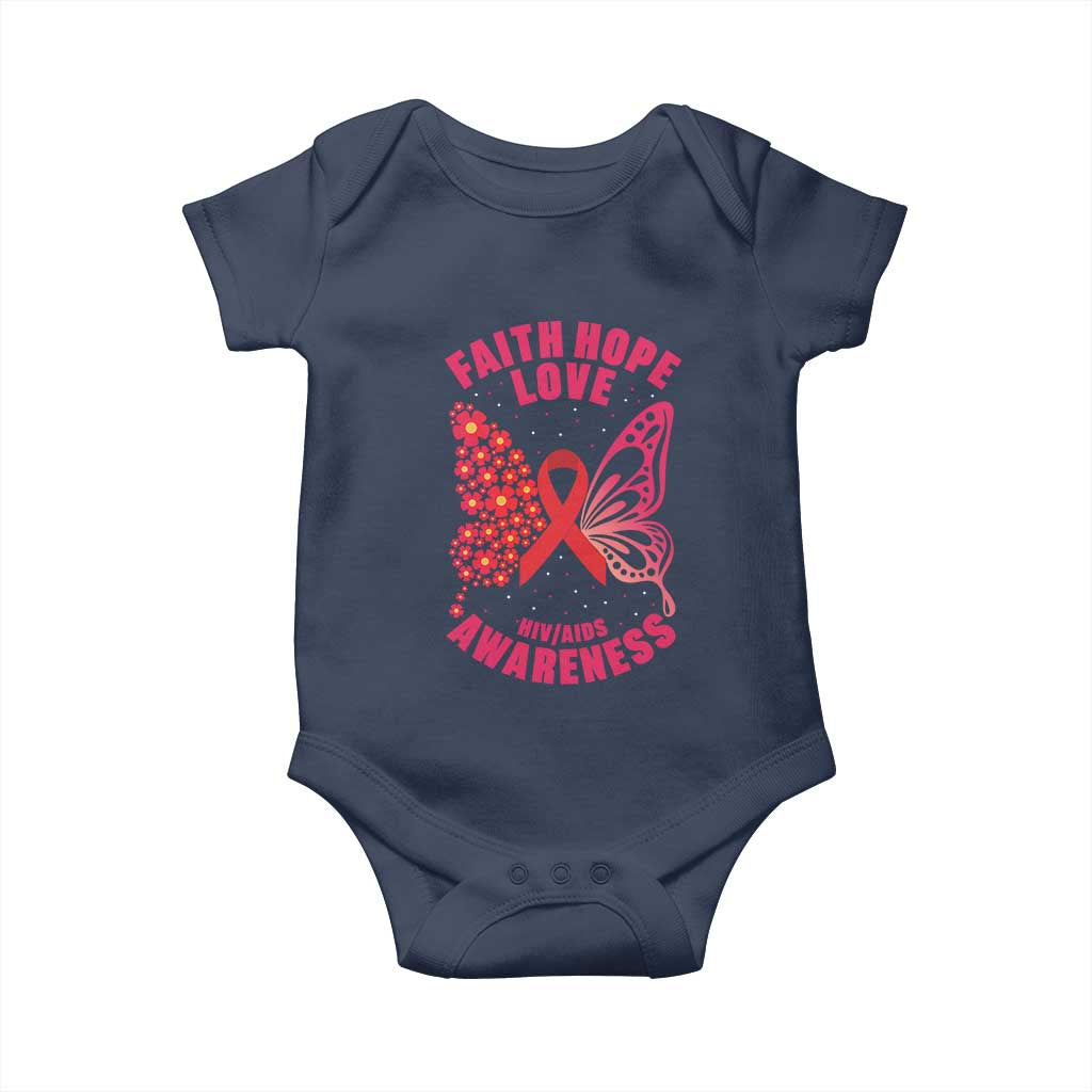 Faith Hope Love HIV Butterfly Baby Onesie Awareness Month Gift - Wonder Print Shop