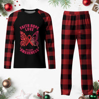 Faith Hope Love HIV Butterfly Plaid Pajama Set Awareness Month Gift - Wonder Print Shop