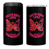 Faith Hope Love HIV Butterfly 4 in 1 Can Cooler Tumbler Awareness Month Gift - Wonder Print Shop