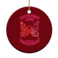 Faith Hope Love HIV Butterfly Ceramic Ornament Awareness Month Gift - Wonder Print Shop