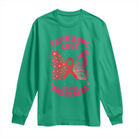 Faith Hope Love HIV Butterfly Long Sleeve Shirt Awareness Month Gift - Wonder Print Shop
