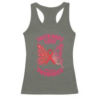 Faith Hope Love HIV Butterfly Racerback Tank Top Awareness Month Gift - Wonder Print Shop