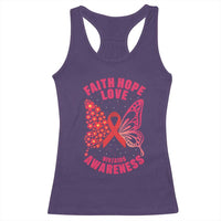 Faith Hope Love HIV Butterfly Racerback Tank Top Awareness Month Gift - Wonder Print Shop