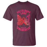 Faith Hope Love HIV Butterfly T Shirt Awareness Month Gift - Wonder Print Shop