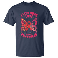 Faith Hope Love HIV Butterfly T Shirt Awareness Month Gift - Wonder Print Shop