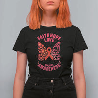 Faith Hope Love HIV Butterfly T Shirt For Women Awareness Month Gift - Wonder Print Shop