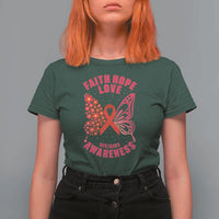 Faith Hope Love HIV Butterfly T Shirt For Women Awareness Month Gift - Wonder Print Shop