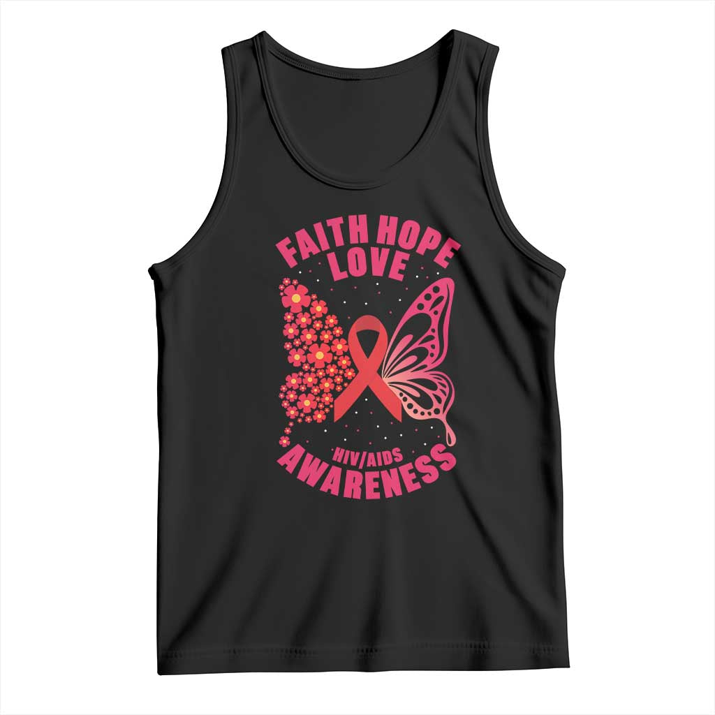 Faith Hope Love HIV Butterfly Tank Top Awareness Month Gift - Wonder Print Shop