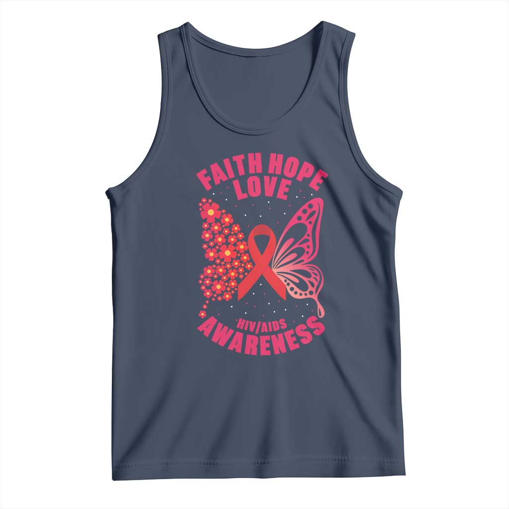 Faith Hope Love HIV Butterfly Tank Top Awareness Month Gift - Wonder Print Shop