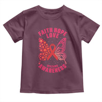 Faith Hope Love HIV Butterfly Toddler T Shirt Awareness Month Gift - Wonder Print Shop