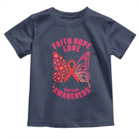 Faith Hope Love HIV Butterfly Toddler T Shirt Awareness Month Gift - Wonder Print Shop