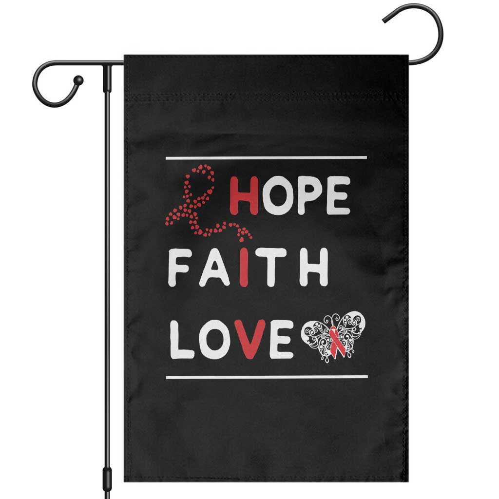 Faith Hope Love HIV AIDS Awareness Garden Flag Hope Strength Empowerment Gift - Wonder Print Shop