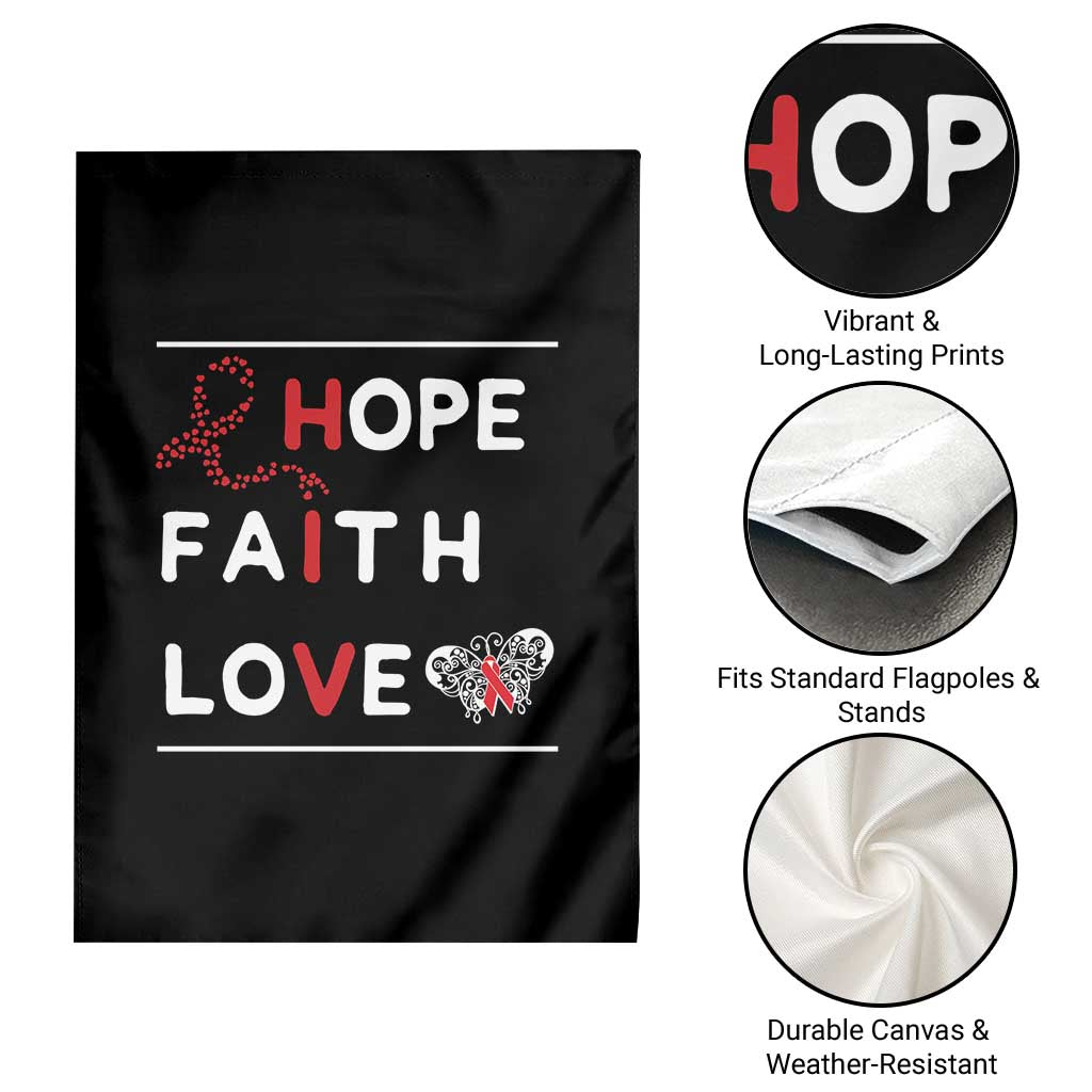 Faith Hope Love HIV AIDS Awareness Garden Flag Hope Strength Empowerment Gift - Wonder Print Shop