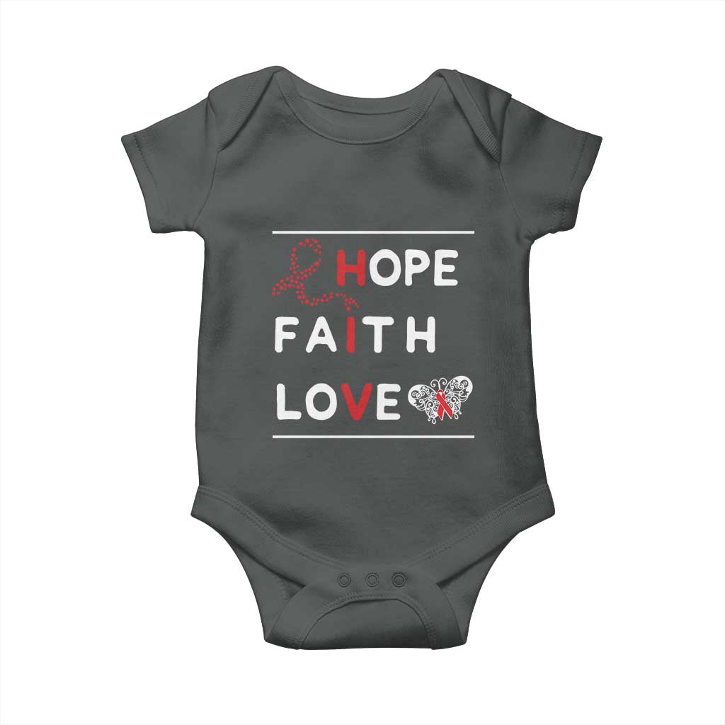 Faith Hope Love HIV AIDS Awareness Baby Onesie Hope Strength Empowerment Gift - Wonder Print Shop