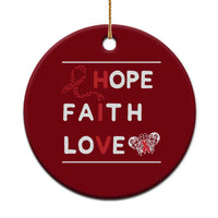Faith Hope Love HIV AIDS Awareness Ceramic Ornament Hope Strength Empowerment Gift - Wonder Print Shop