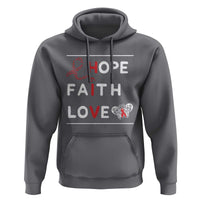 Faith Hope Love HIV AIDS Awareness Hoodie Hope Strength Empowerment Gift - Wonder Print Shop
