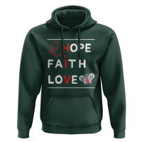 Faith Hope Love HIV AIDS Awareness Hoodie Hope Strength Empowerment Gift - Wonder Print Shop