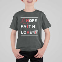 Faith Hope Love HIV AIDS Awareness T Shirt For Kid Hope Strength Empowerment Gift - Wonder Print Shop