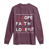 Faith Hope Love HIV AIDS Awareness Long Sleeve Shirt Hope Strength Empowerment Gift - Wonder Print Shop