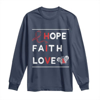 Faith Hope Love HIV AIDS Awareness Long Sleeve Shirt Hope Strength Empowerment Gift - Wonder Print Shop