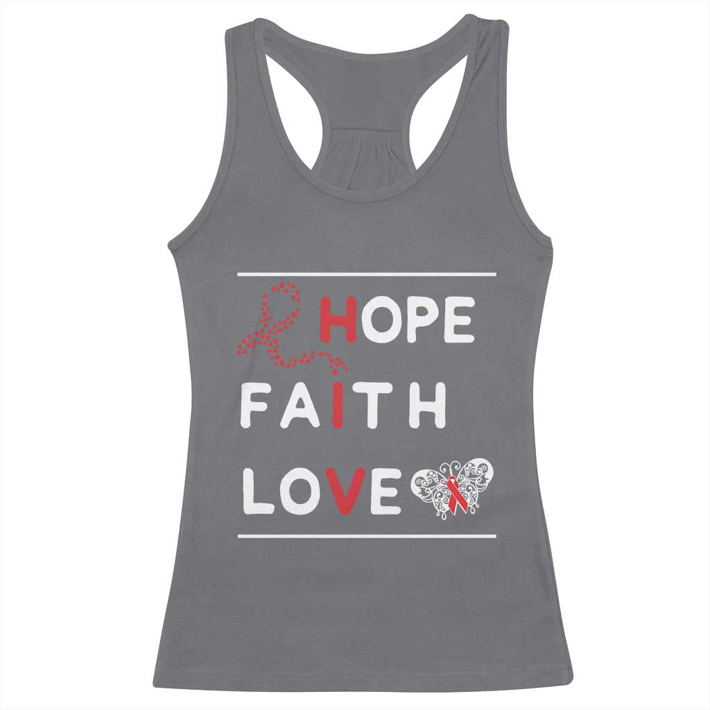 Faith Hope Love HIV AIDS Awareness Racerback Tank Top Hope Strength Empowerment Gift - Wonder Print Shop