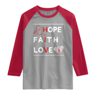 Faith Hope Love HIV AIDS Awareness Raglan Shirt Hope Strength Empowerment Gift - Wonder Print Shop
