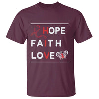 Faith Hope Love HIV AIDS Awareness T Shirt Hope Strength Empowerment Gift - Wonder Print Shop
