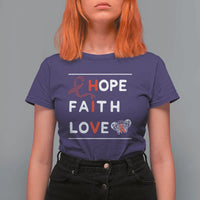 Faith Hope Love HIV AIDS Awareness T Shirt For Women Hope Strength Empowerment Gift - Wonder Print Shop