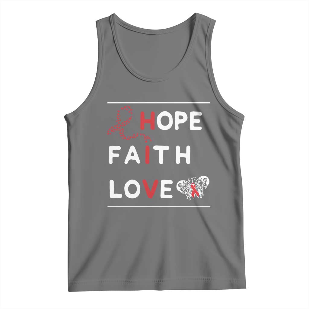Faith Hope Love HIV AIDS Awareness Tank Top Hope Strength Empowerment Gift - Wonder Print Shop