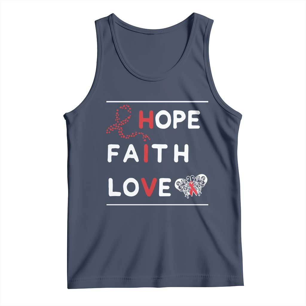 Faith Hope Love HIV AIDS Awareness Tank Top Hope Strength Empowerment Gift - Wonder Print Shop