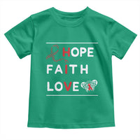 Faith Hope Love HIV AIDS Awareness Toddler T Shirt Hope Strength Empowerment Gift - Wonder Print Shop