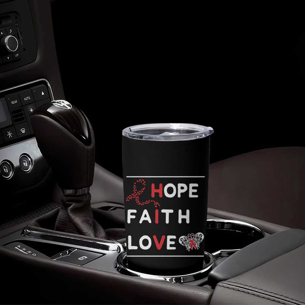 Faith Hope Love HIV AIDS Awareness Tumbler Cup Hope Strength Empowerment Gift - Wonder Print Shop