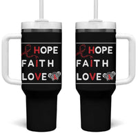 Faith Hope Love HIV AIDS Awareness Tumbler With Handle Hope Strength Empowerment Gift - Wonder Print Shop