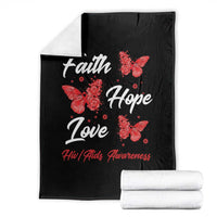 Faith Hope Love HIV AIDS Awareness Butterfly Gift Throw Blanket - Wonder Print Shop