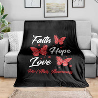 Faith Hope Love HIV AIDS Awareness Butterfly Gift Throw Blanket - Wonder Print Shop
