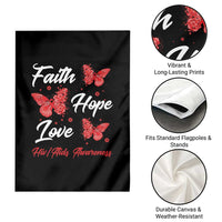 Faith Hope Love HIV AIDS Awareness Butterfly Gift Garden Flag - Wonder Print Shop