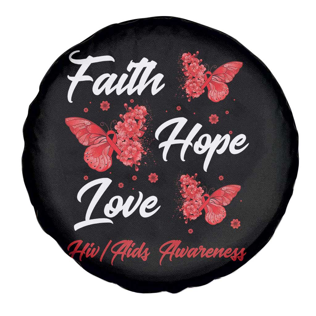 Faith Hope Love HIV AIDS Awareness Butterfly Gift Spare Tire Cover - Wonder Print Shop