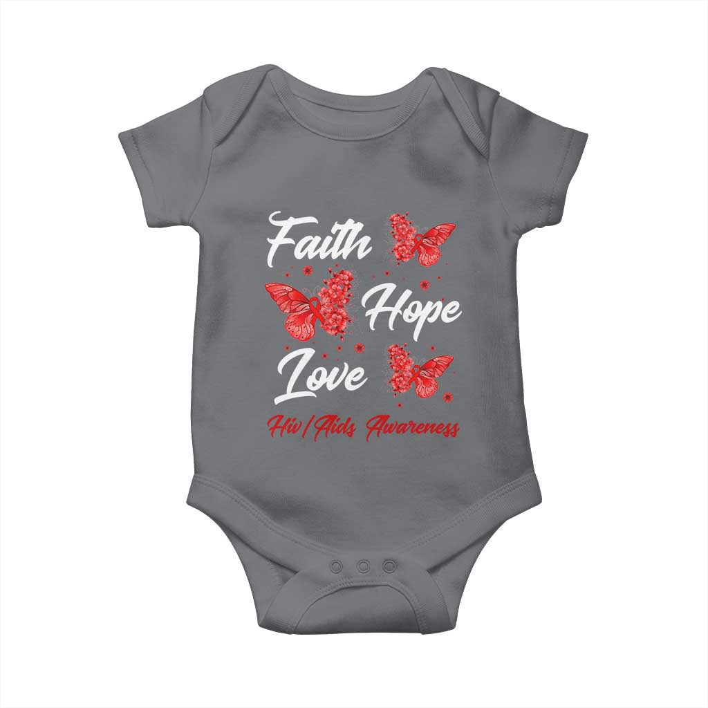 Faith Hope Love HIV AIDS Awareness Butterfly Gift Baby Onesie - Wonder Print Shop