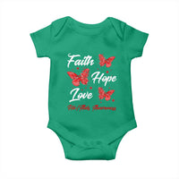 Faith Hope Love HIV AIDS Awareness Butterfly Gift Baby Onesie - Wonder Print Shop