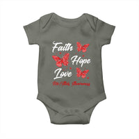 Faith Hope Love HIV AIDS Awareness Butterfly Gift Baby Onesie - Wonder Print Shop