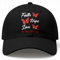 Faith Hope Love HIV AIDS Awareness Butterfly Gift Baseball Cap