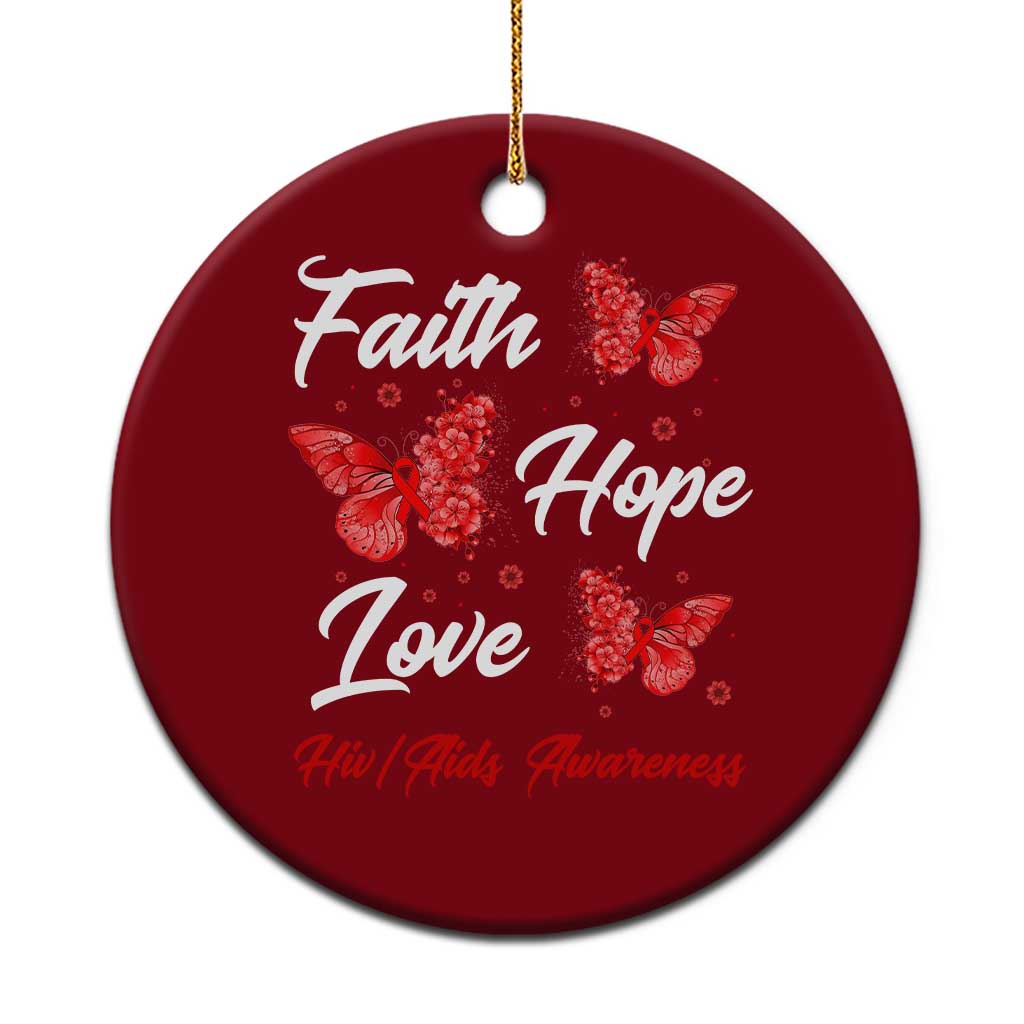 Faith Hope Love HIV AIDS Awareness Butterfly Gift Ceramic Ornament - Wonder Print Shop