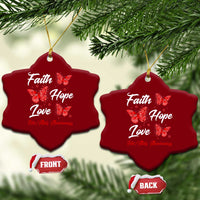 Faith Hope Love HIV AIDS Awareness Butterfly Gift Ceramic Ornament - Wonder Print Shop