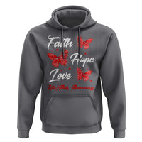 Faith Hope Love HIV AIDS Awareness Butterfly Gift Hoodie - Wonder Print Shop