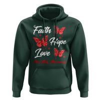Faith Hope Love HIV AIDS Awareness Butterfly Gift Hoodie - Wonder Print Shop