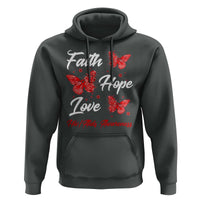 Faith Hope Love HIV AIDS Awareness Butterfly Gift Hoodie - Wonder Print Shop